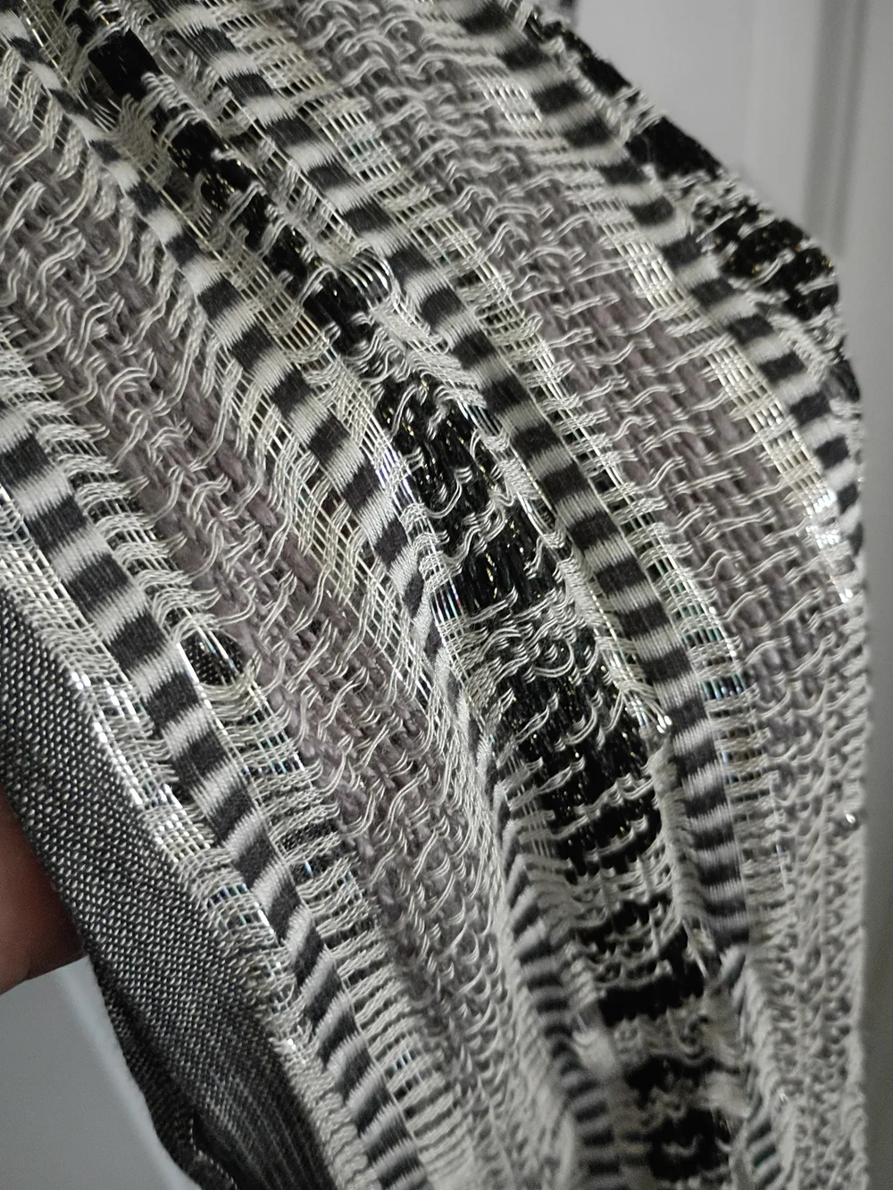 Neutral Striped Knit Infinity Scarf